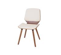 2x Chaise De Salle À Manger Hwc-B16, Bois Courbé, Rétro, Aspect Noyer Similicuir Crème Beige