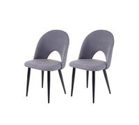 2x chaises de salle à manger HWC-D73, fauteuil, tissu gris foncé