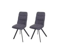 Lot de 2 chaises de salle à manger MENDLER HWC-J69 velours anthracite gris G