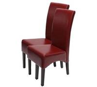 Lot de 2 chaise latina interieur non pliable en bois H. 102 cm rouge Rouge G