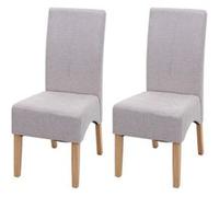 2x Chaise De Salle À Manger Latina, Chaise De Cuisine, Tissu/Textile Beige Crème, Pieds Légers Multicolore