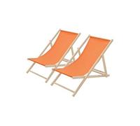 Lot de 2 chaise longue GENERIQUE en bois orange L. 83 cm H. 83 cm pliable
