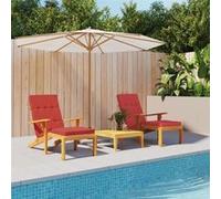 vidaXL Coussins de chaise longue 361990 Tissu Oxford Lot de 2 Rouge