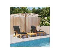 Lot de 2 chaise longue GENERIQUE L. 180 cm en plastique