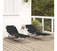 Lot de 2 chaise longue GENERIQUE L. 56 cm en plastique H. 87 cm pliable