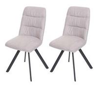 Lot De 2 Chaises De Salle À Manger Hwc-J69, Chaise De Cuisine, Pivotante Auto-Position, Velours Crème-Beige Multicolore