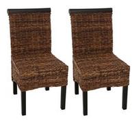 Lot de 2 chaise mendler en bois non pliable H. 93 cm interieur Marron G