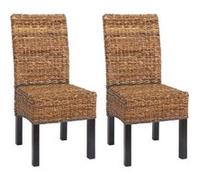 Lot de 2 chaise mendler en bois non pliable H. 96 cm interieur Marron G