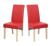 Lot de 2 chaise mendler en bois non pliable H. 99 cm interieur rouge Rouge G
