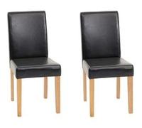 Lot de 2 chaise mendler en bois non pliable interieur H. 90 cm noir Noir G