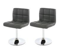 Lot de 2 chaises de salle à manger MENDLER Kavala, pivotante, similicuir gris Gris
