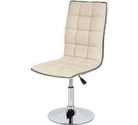 Mendler Lot de 2 chaises de séjour HWC-C41 – Similicuir crème – style rétro