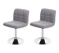 Mendler Chaise Kavala – Tissu/textile, chrome pivotant – Gris clair (lot de 2)
