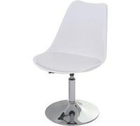 2x Chaise Pivotante Malmö T501, Réglable En Hauteur, Similicuir Blanc Multicolore