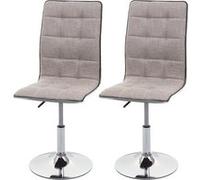 2x Chaise De Salle À Manger Hwc-C41, Chaise De Cuisine, Tissu/Textile Gris Crème Gris