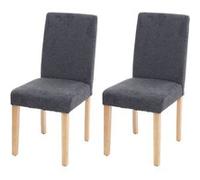 2x Chaise De Salle À Manger Chaise De Cuisine Littau Textile, Gris Anthracite, Pieds Clairs Multicolore