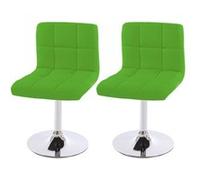 Lot de 2 chaises de salle à manger Kavala, pivotante, similicuir, vert