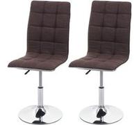 2x Chaise De Salle À Manger Hwc-C41, Chaise De Cuisine, Tissu/Textile Brun Multicolore