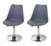 Lot de 2 chaise mendler interieur non pliable H. 80 cm en plastique gris Gris G