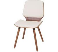 2x Chaise De Salle À Manger Hwc-B16, Bois Courbé, Rétro, Aspect Noyer Similicuir Crème Beige