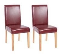 Lot de 2 chaise mendler interieur non pliable H. 90 cm en bois rouge Rouge G