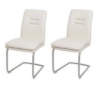 Lot De 2 Chaises De Salle À Manger Hwc-H70 Tissu/Textile Inox Brossé Crème-Beige Beige