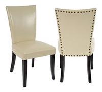 Lot de 2 chaise mendler interieur non pliable H. 93 cm en bois massif beige Beige G