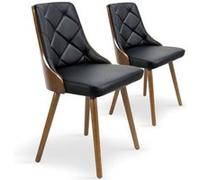 Lot de 2 chaise menzzo en bois non empilable non pliable H. 79 cm interieur noir Bi & Multicolore G