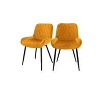 Lot de 2 chaise ml design en acier non pliable interieur H. 84 cm jaune