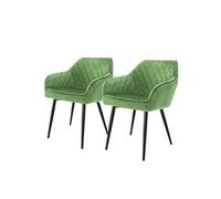 Lot de 2 chaise ml design en metal non pliable interieur H. 80 cm vert