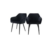 ML-Design Lot de 2 chaises H. 80 cm non pliables intérieurs en plastique noir
