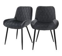 Lot de 2 chaise ml design H. 84 cm non pliable en acier interieur gris