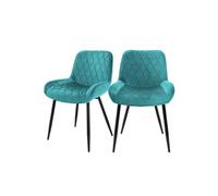 ML-Design Lot de 2 chaises salle à manger Pétrole – Moderne/rétro – Dossier et accoudoirs rembourrés