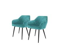 Lot de 2 chaise ml design interieur non pliable en metal H. 80 cm bleu