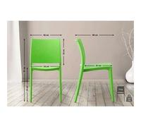 Lot de 2 chaise ovegna interieur empilable non pliable H. 81 cm en plastique vert vert