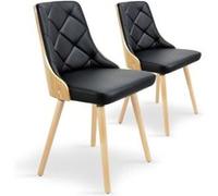 Lot de 2 chaise paris prix en bois non empilable non pliable interieur H. 79 cm Bi & Multicolore G