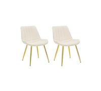 Lot de 2 chaise paris prix exterieur non empilable non pliable H. 79 cm en metal beige