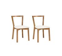 Lot de 2 Chaises Design "Cee" 75cm Chêne & Blanc