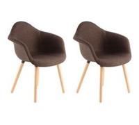 Lot de 2 chaise paris prix interieur non pliable H. 80.5 cm en plastique marron marron G