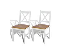 Lot de 2 chaise simili-cuir 85.5 cm blanc