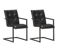 Lot de 2 chaise vidaxl en acier non pliable interieur H. 91 cm noir Noir G