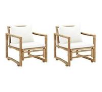 vidaXL 2x Chaise de Jardin Bambou Siège Fauteuil Extérieur Chaise de Terrasse 43158