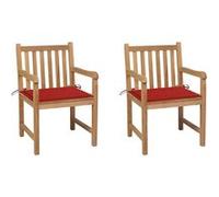 Lot de 2 chaise vidaxl en bois massif non pliable exterieur H. 90 cm bois G