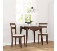 Lot de 2 chaise Vidaxl en bois massif non pliable H. 89 cm interieur marron Marron G