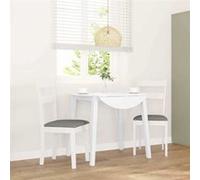 Lot de 2 chaise Vidaxl en bois massif non pliable interieur H. 89 cm blanc Blanc G