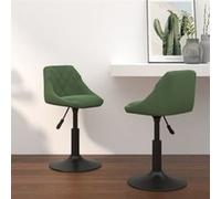 vidaXL Chaises pivotantes de salle à manger 2 pcs Velours Vert foncé Hauteur réglable