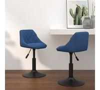 Vidaxl Chaises Pivotantes à dîner 2 Pcs Bleu Velours
