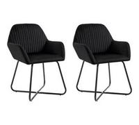 vidaXL 2x Chaises de Salle à Manger Chaises à Dîner Chaises de Cuisine Siège de Cuisine Chaises de Repas Salon Maison Noir 249805
