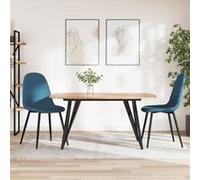 Chaises à manger lot de 2 Bleu Velours