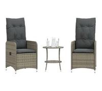 Lot de 2 chaise vidaxl exterieur empilable non pliable en resine tressee H. 93 cm gris Gris G